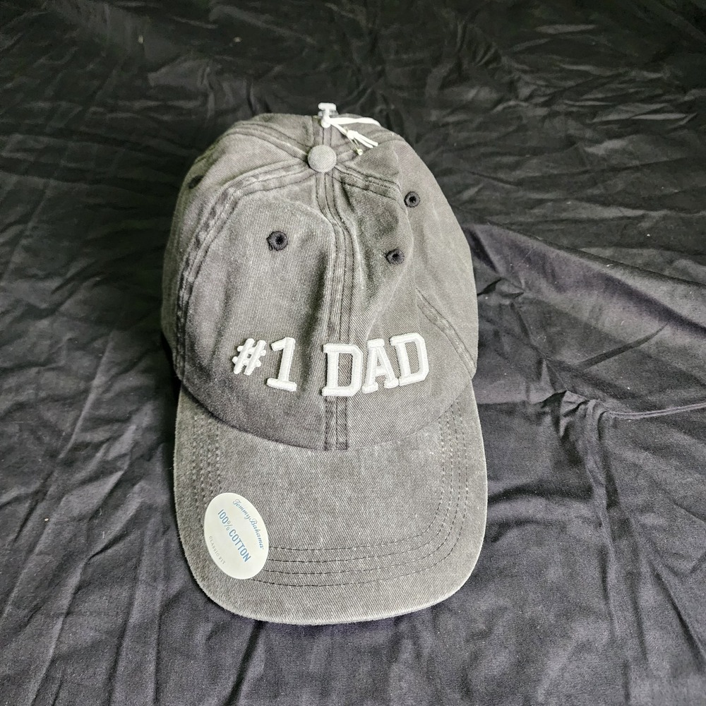 Tommy Bahama Men's Dark Gray‎ Embroidered  #1 DAD Adjustable Baseball Hat New!